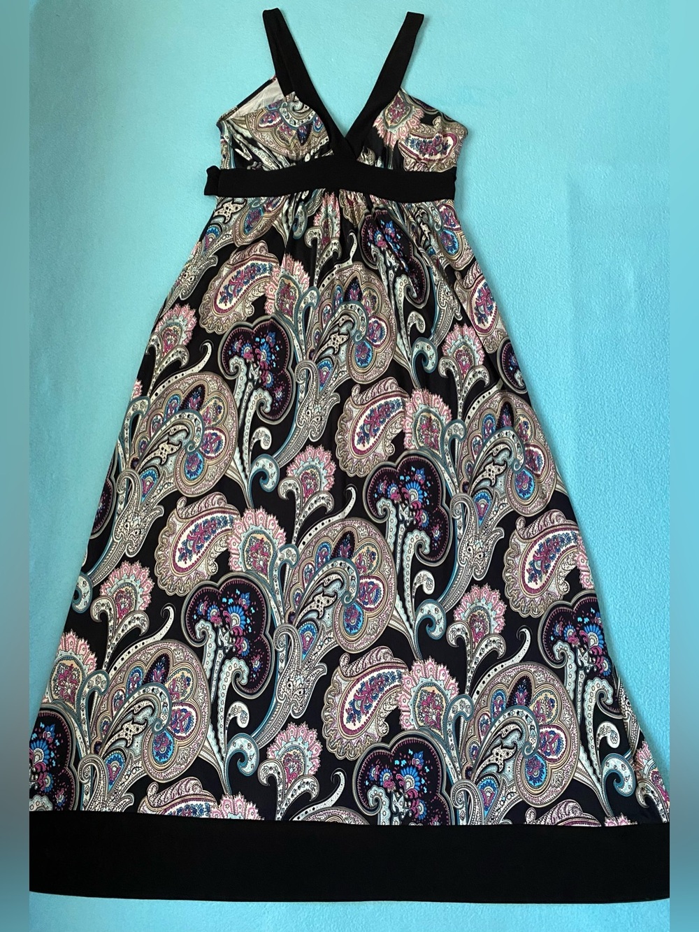 JANETTE John 3:16 Maxi dress paisley print tank style multicolored NEW size XL